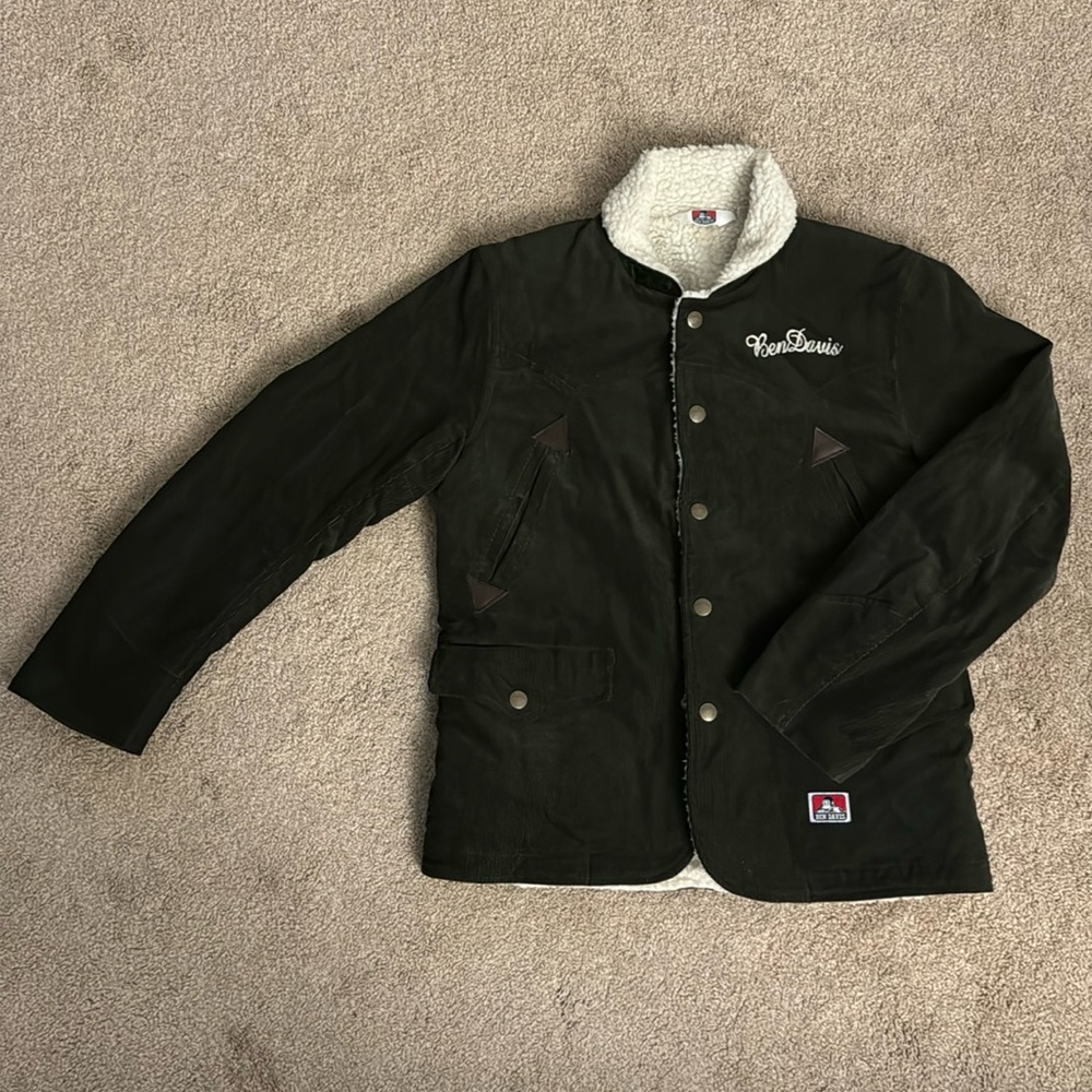 Ben Davis Vintage Trucker Jacket in Dark Olive